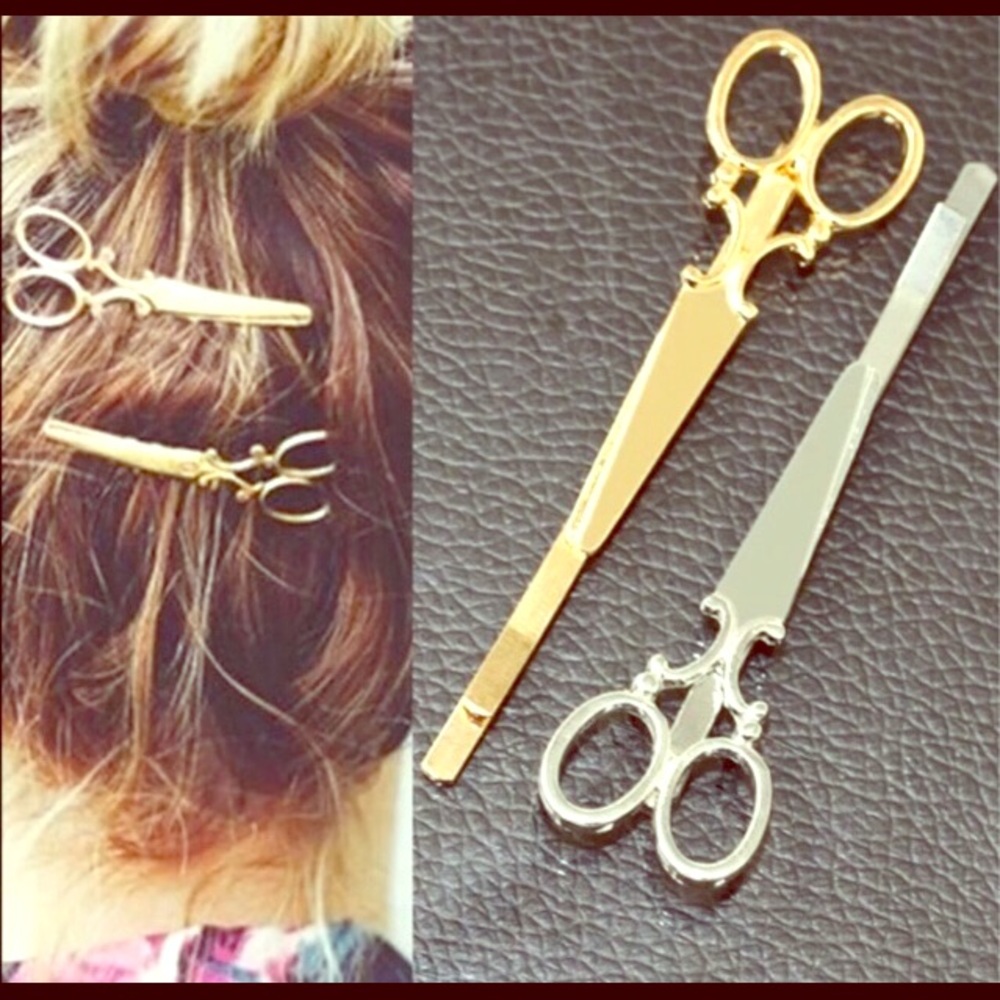 ✂️ Gold Scissors Hair Clips / Pins ✂️